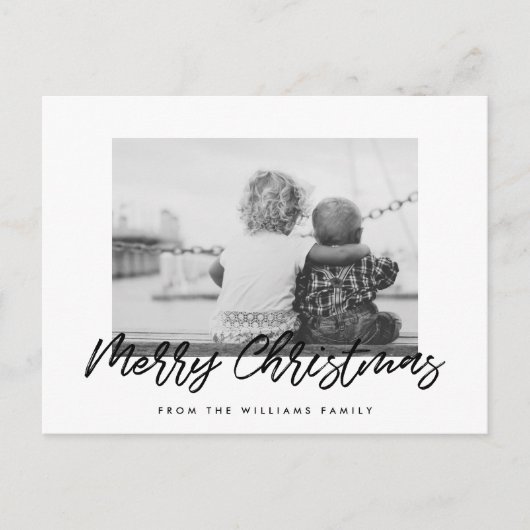 Modern Vrolijk Kerstfeest vakantie foto familie Briefkaart (Voorkant)