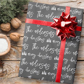 Modern Vrolijk Kerstfeest van Familie Patroon Cadeaupapier