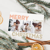 Modern vrolijk kerstjaar in Review 3 Foto Feestdagenkaart