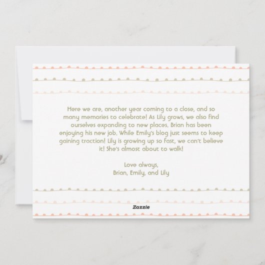 Modern vrolijk kerstjaar in Review 3 Foto Feestdagenkaart (Achterkant)