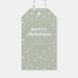 Modern vrolijk kerstsalie groen winterpatroon cadeaulabel