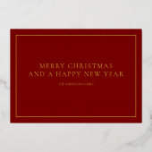 Modern vrolijk kerstscript één foto goud folie feestdagenkaart (Achterkant)