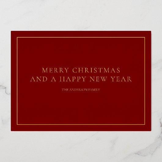 Modern vrolijk kerstscript één foto goud folie feestdagenkaart (Achterkant)