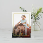 Modern vrolijk kerstscript | Foto Gold omgevormd Folie Feestdagen Briefkaart (Staand Voorkant)
