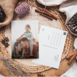 Modern vrolijk kerstscript | Foto Gold omgevormd Folie Feestdagen Briefkaart