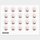 Modern vrolijk kerstscript Red Bow van naam Ronde Sticker (Vel)