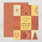 Modern vrolijk leuk kleurenblok bedrijfsfeest kaart (Voorkant / Achterkant)