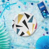 Modern, vrolijk, leuk, levendig geometrisch patroo papieren bordje (Feest)