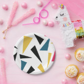 Modern, vrolijk, leuk, levendig geometrisch patroo papieren bordje (Feest)