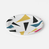 Modern, vrolijk, leuk, levendig geometrisch patroo papieren bordje (Gekanteld)