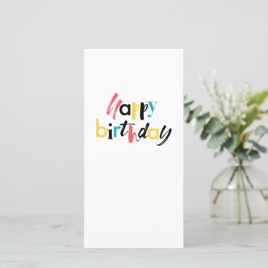 Modern, vrolijk ontwerp van "Happy Birthday" (Staand voorkant)