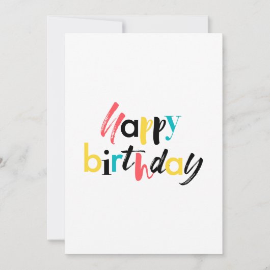 Modern, vrolijk ontwerp van "Happy Birthday" (Voorkant)