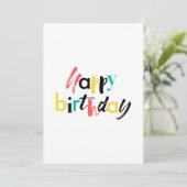 Modern, vrolijk ontwerp van "Happy Birthday" (Staand voorkant)