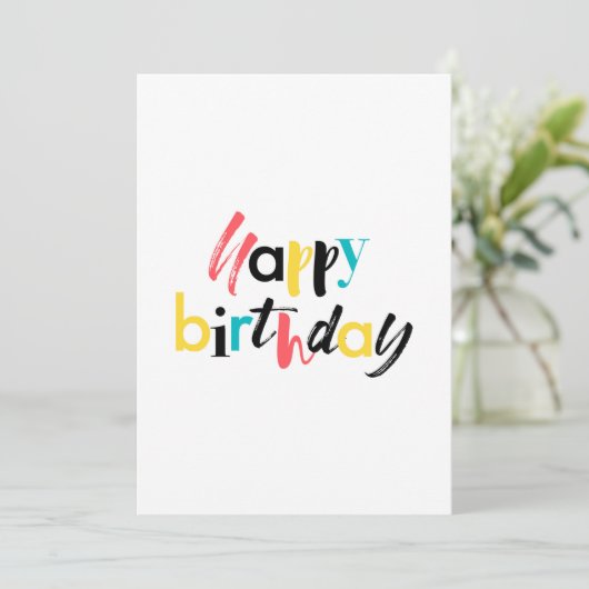 Modern, vrolijk ontwerp van "Happy Birthday" (Staand voorkant)