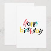 Modern, vrolijk ontwerp van "Happy Birthday" (Voorkant / Achterkant)