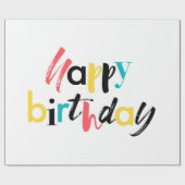 Modern, vrolijk ontwerp van "Happy Birthday" Cadeaupapier (Vlak)