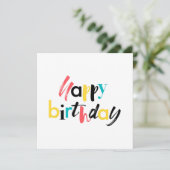 Modern, vrolijk ontwerp van "Happy Birthday" Kaart (Staand voorkant)