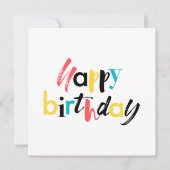 Modern, vrolijk ontwerp van "Happy Birthday" Kaart (Voorkant)