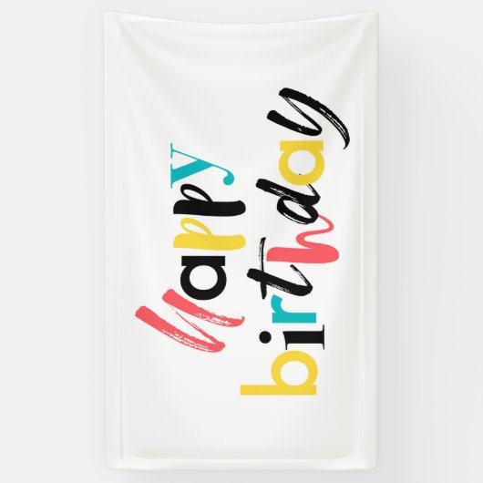 Modern, vrolijk ontwerp van "Happy Birthday" Spandoek (Verticaal)