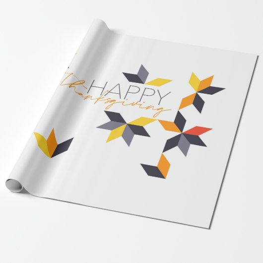 Modern, vrolijk ontwerp van Happy Thanksgiving Cadeaupapier (Uitgerold)