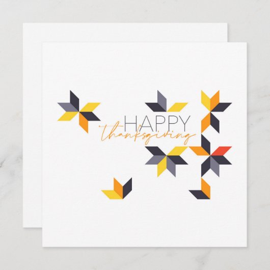 Modern, vrolijk ontwerp van Happy Thanksgiving Feestdagenkaart (Voorkant / Achterkant)