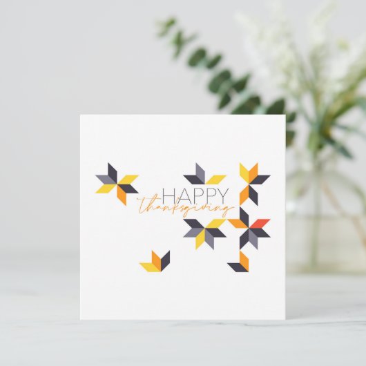 Modern, vrolijk ontwerp van Happy Thanksgiving Feestdagenkaart (Staand voorkant)