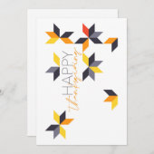 Modern, vrolijk ontwerp van Happy Thanksgiving Feestdagenkaart (Voorkant / Achterkant)