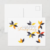 Modern, vrolijk ontwerp van Happy Thanksgiving Feestdagenkaart (Voorkant / Achterkant)