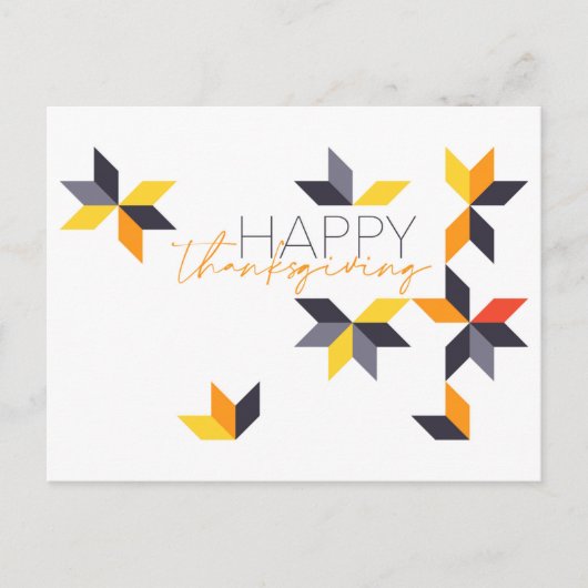 Modern, vrolijk ontwerp van Happy Thanksgiving Feestdagenkaart (Voorkant)