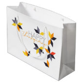 Modern, vrolijk ontwerp van Happy Thanksgiving Groot Cadeauzakje (Achterkant Gekanteld)