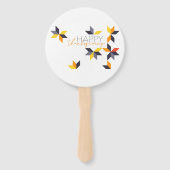Modern, vrolijk ontwerp van Happy Thanksgiving Handwaaier (Achterkant)