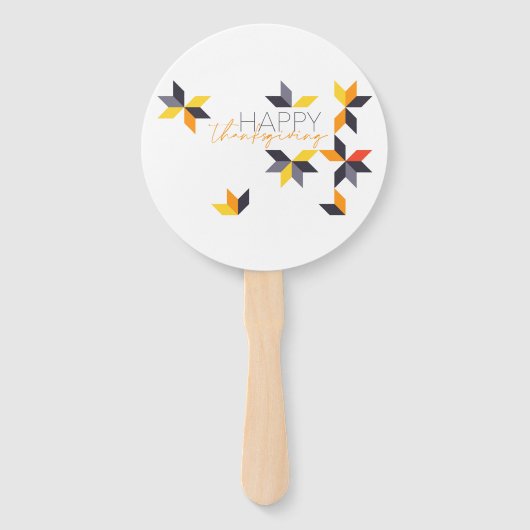 Modern, vrolijk ontwerp van Happy Thanksgiving Handwaaier (Voorkant)