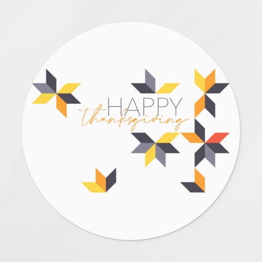 Modern, vrolijk ontwerp van Happy Thanksgiving Labels (Design 1)