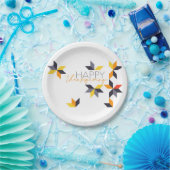 Modern, vrolijk ontwerp van Happy Thanksgiving Papieren Bordje (Feest)