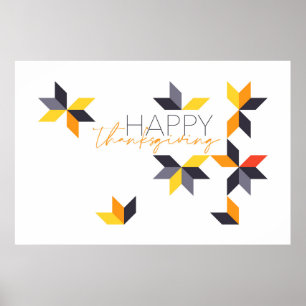 Modern, vrolijk ontwerp van Happy Thanksgiving Poster