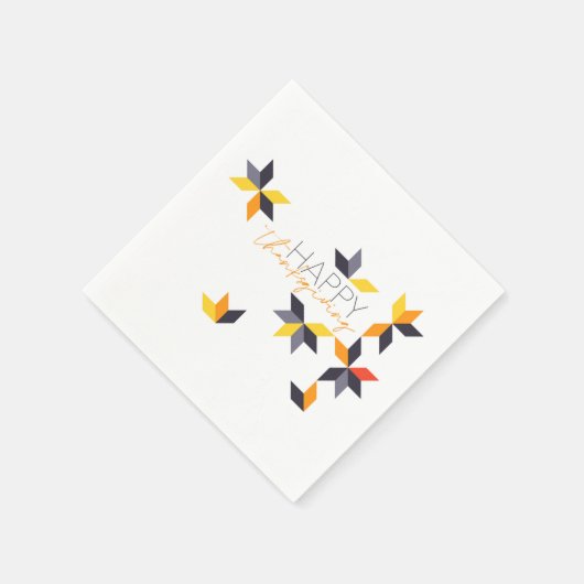 Modern, vrolijk ontwerp van Happy Thanksgiving Servet (Hoek)