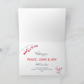 Modern Vrolijk rood grijs marineblauwe bessen Kers Feestdagen Kaart (Binnen)