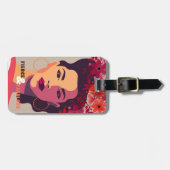 Modern Vrouw Abstract Portret FIERCE & FABULOUS Bagagelabel (Voorkant horizontaal)
