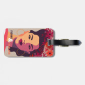 Modern Vrouw Abstract Portret FIERCE & FABULOUS Bagagelabel (Achterkant horizontaal)