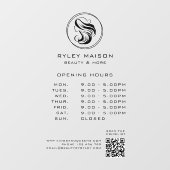 Modern, Vrouw Cirkel Logo, Openingstijden & QR Cod Raamsticker (Vel)