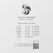 Modern, Vrouw Logo, Openingstijden & QR Code Raamsticker (Vel)