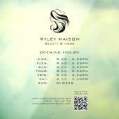 Modern, Vrouw Logo, Openingstijden & QR Code Raamsticker (Vel 3)