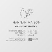 Modern, Vrouw Logo, Openingstijden & QR Code Raamsticker (Vel)