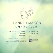 Modern, Vrouw Logo, Openingstijden & QR Code Raamsticker (Vel 3)