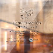 Modern, Vrouw Logo, Openingstijden & QR Code Raamsticker (Vel 2)