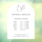 Modern, Vrouw Logo, Openingstijden Raamsticker (Vel 3)