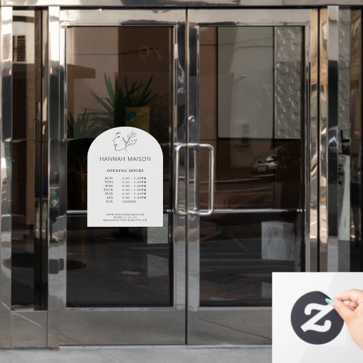 Modern, Vrouw Logo, Openingstijden Raamsticker (Kantoordeur)