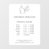 Modern, Vrouw Logo, Openingstijden Raamsticker (Vel)