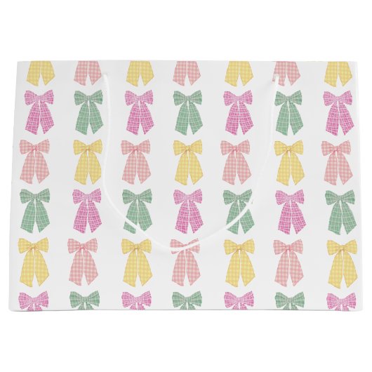 Modern Vrouwelijk Coquette Haar Bow Patroon Groot Cadeauzakje (Voorkant)