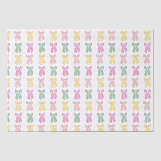 Modern Vrouwelijk Coquette Haar Bow Patroon Tissuepapier (Voorkant)